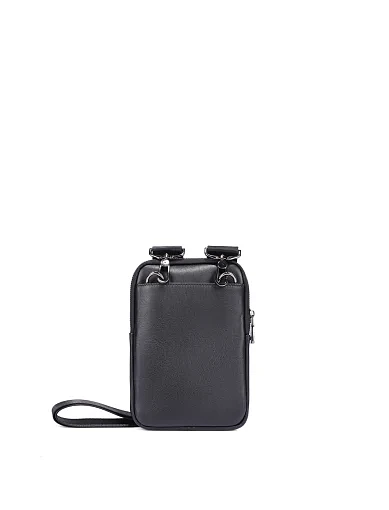 Мужская сумка кросс-боди кожаная черная - фото 3 - Miraton