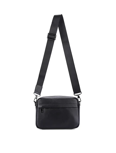 Чоловіча сумка крос-боді шкіряна чорна (YD6047-1) - фото 4 - Miraton