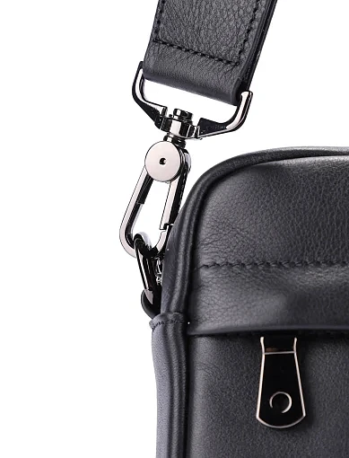 Чоловіча сумка крос-боді шкіряна чорна (YD6047-1) - фото 5 - Miraton