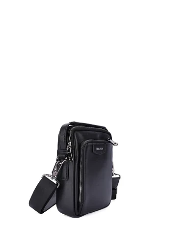 Чоловіча сумка крос-боді шкіряна чорна (YD8741) - фото 2 - Miraton