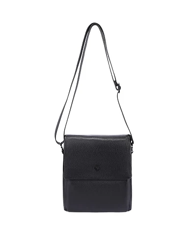 Мужская сумка мессенджер кожаная черная - фото 6 - Miraton