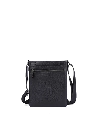 Мужская сумка мессенджер кожаная черная - фото 3 - Miraton