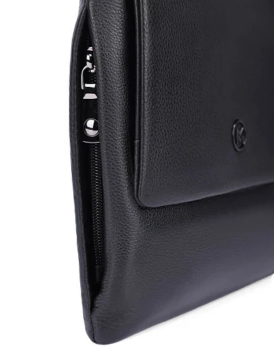 Мужская сумка мессенджер кожаная черная - фото 4 - Miraton