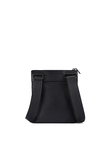 Мужская сумка через плечо кожаная черная - фото 3 - Miraton