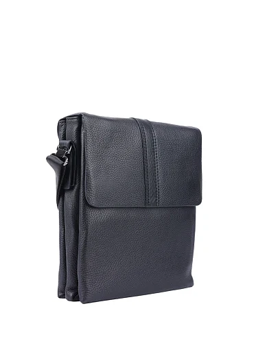 Чоловіча сумка месенджер шкіряна чорна (5253-3) - фото 2 - Miraton