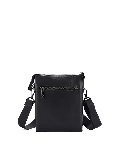 Мужская сумка мессенджер кожаная черная - фото 3 - Miraton