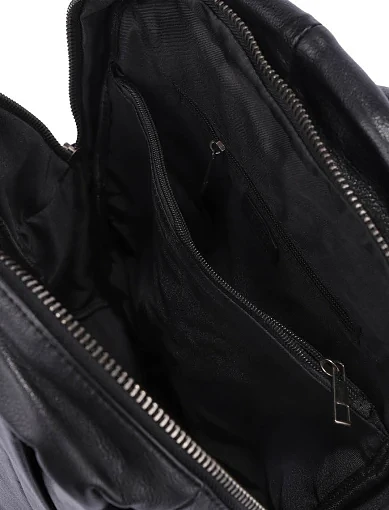 Чоловічий рюкзак шкіряний чорний (5609) - фото 5 - Miraton