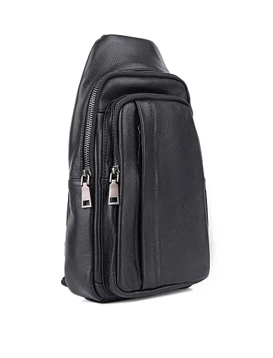 Мужская сумка кожаная черная - фото 2 - Miraton