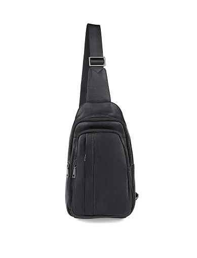 Мужская сумка кожаная черная - фото 4 - Miraton