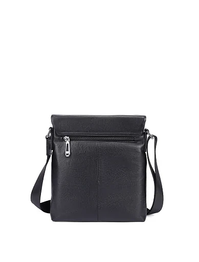 Чоловіча сумка месенджер шкіряна чорна (B0868) - фото 3 - Miraton