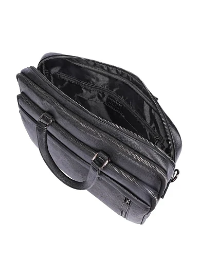 Чоловічий портфель шкіряний чорний (9880-1) - фото 4 - Miraton