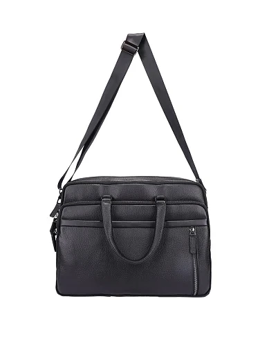 Чоловічий портфель шкіряний чорний (9880-1) - фото 5 - Miraton