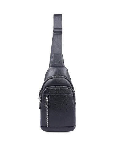 Мужская сумка кожаная черная - фото 4 - Miraton