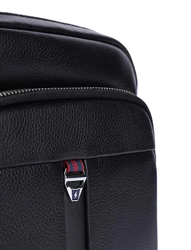 Мужская сумка мессенджер кожаная черная - фото 4 - Miraton