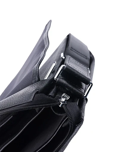 Мужская сумка мессенджер кожаная черная - фото 5 - Miraton