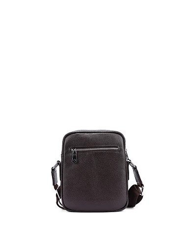 Мужская сумка мессенджер кожаная коричневая - фото 3 - Miraton