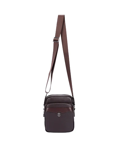 Мужская сумка мессенджер кожаная коричневая - фото 6 - Miraton