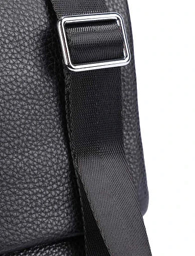 Мужская сумка мессенджер кожаная черная - фото 4 - Miraton