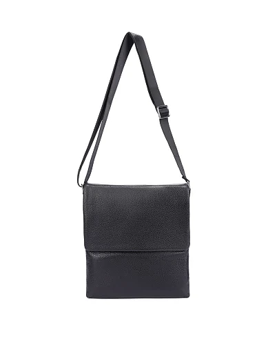 Мужская сумка мессенджер кожаная черная - фото 6 - Miraton