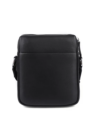 Мужская сумка через плечо кожаная черная - фото 3 - Miraton