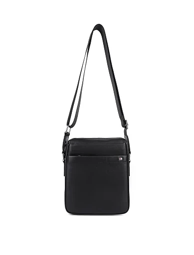 Мужская сумка через плечо кожаная черная - фото 4 - Miraton