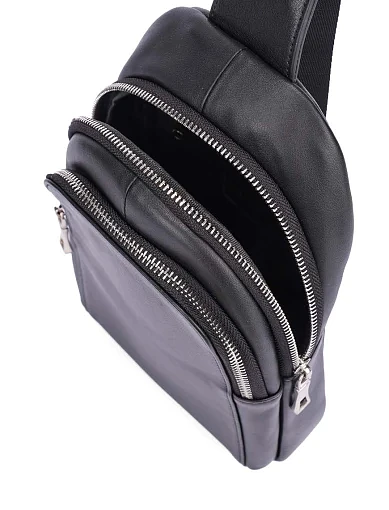 Мужская сумка кожаная черная - фото 5 - Miraton