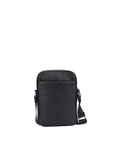 Чоловіча сумка через плече шкіряна чорна (8222-3B) - фото 3 - Miraton