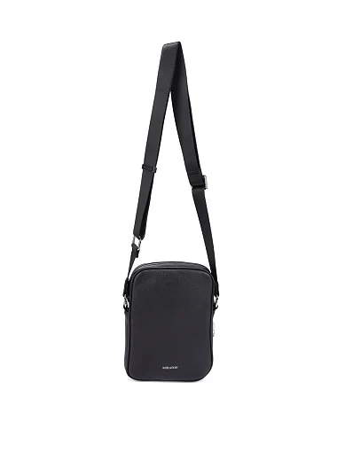 Чоловіча сумка через плече шкіряна чорна (8222-3B) - фото 6 - Miraton