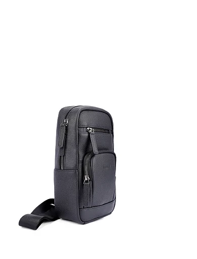 Чоловіча сумка шкіряна чорна (CEBO07132M-1) - фото 3 - Miraton