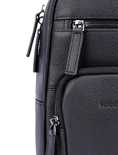 Чоловіча сумка шкіряна чорна (CEBO07132M-1) - фото 5 - Miraton