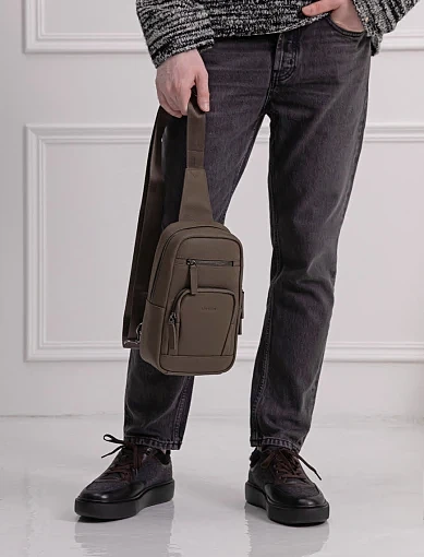 Чоловіча сумка шкіряна сіра (CEBO07132M-2) - фото 2 - Miraton