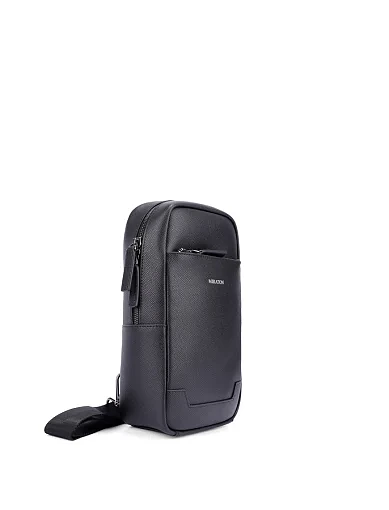 Чоловіча сумка шкіряна чорна (CEBO07148M) - фото 3 - Miraton