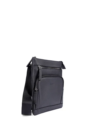 Чоловіча сумка месенджер шкіряна чорна (CEBO07199M-1) - фото 2 - Miraton