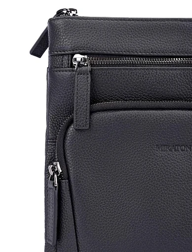 Чоловіча сумка месенджер шкіряна чорна (CEBO07199M-1) - фото 4 - Miraton