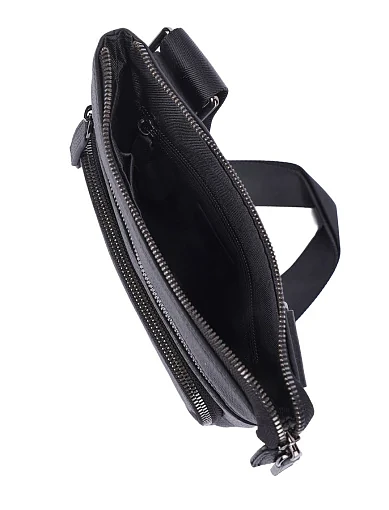 Чоловіча сумка месенджер шкіряна чорна (CEBO07199M-1) - фото 5 - Miraton