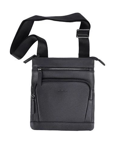 Чоловіча сумка месенджер шкіряна чорна (CEBO07199M-1) - фото 6 - Miraton