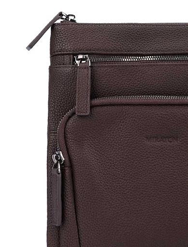 Чоловіча сумка месенджер шкіряна коричнева (CEBO07199M-2) - фото 4 - Miraton