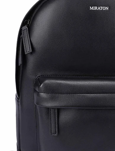 Чоловічий рюкзак шкіряний чорний (CEZA07140L) - фото 4 - Miraton
