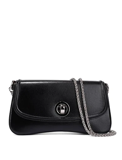 Женская сумка через плечо кожаная черная - фото 6 - Miraton