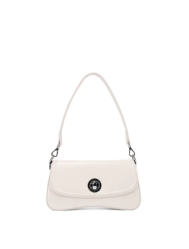 Женская сумка через плечо кожаная молочного цвета - фото 1 - Miraton