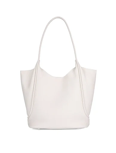 Женская сумка шоппер кожаная белая - фото 3 - Miraton