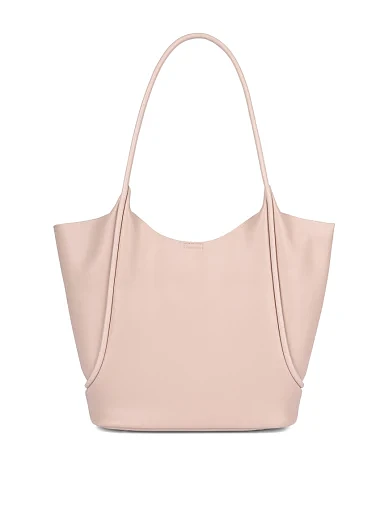 Женская сумка шоппер кожаная бежевая - фото 3 - Miraton