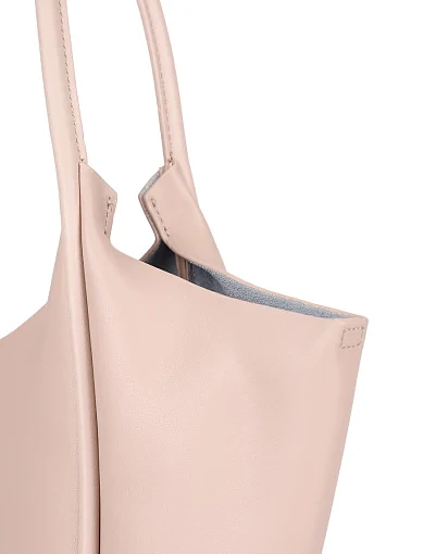 Женская сумка шоппер кожаная бежевая - фото 4 - Miraton