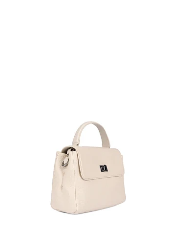 Жіноча сумка крос-боді шкіряна молочного кольору - фото 2 - Miraton
