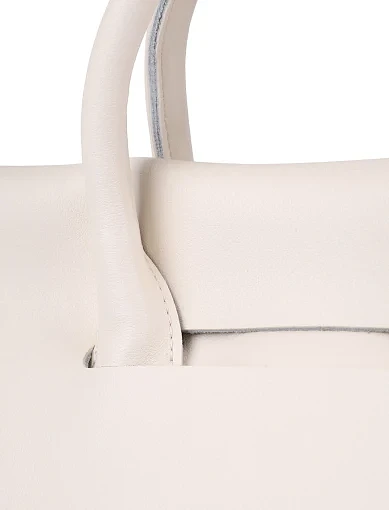 Женская сумка кожаная белая - фото 4 - Miraton