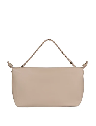 Женская сумка через плечо кожаная бежевая - фото 1 - Miraton