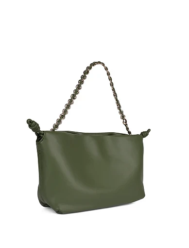 Женская сумка через плечо кожаная зеленая - фото 2 - Miraton