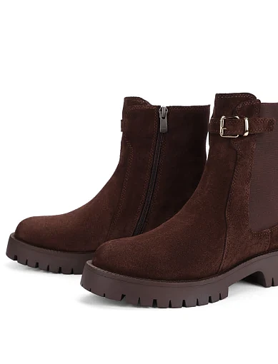 Жіночі черевики челсі Attizzare велюрові коричневі - фото 2 - Miraton