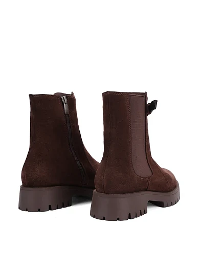 Жіночі черевики челсі Attizzare велюрові коричневі - фото 4 - Miraton