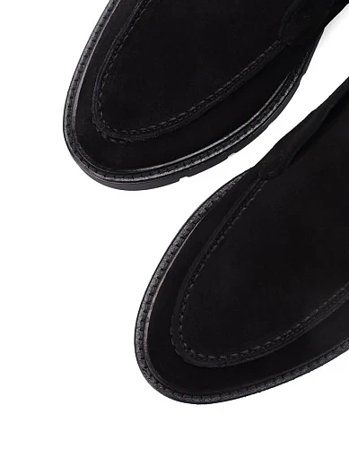 Жіночі черевики лофери Attizzare велюрові чорні - фото 5 - Miraton